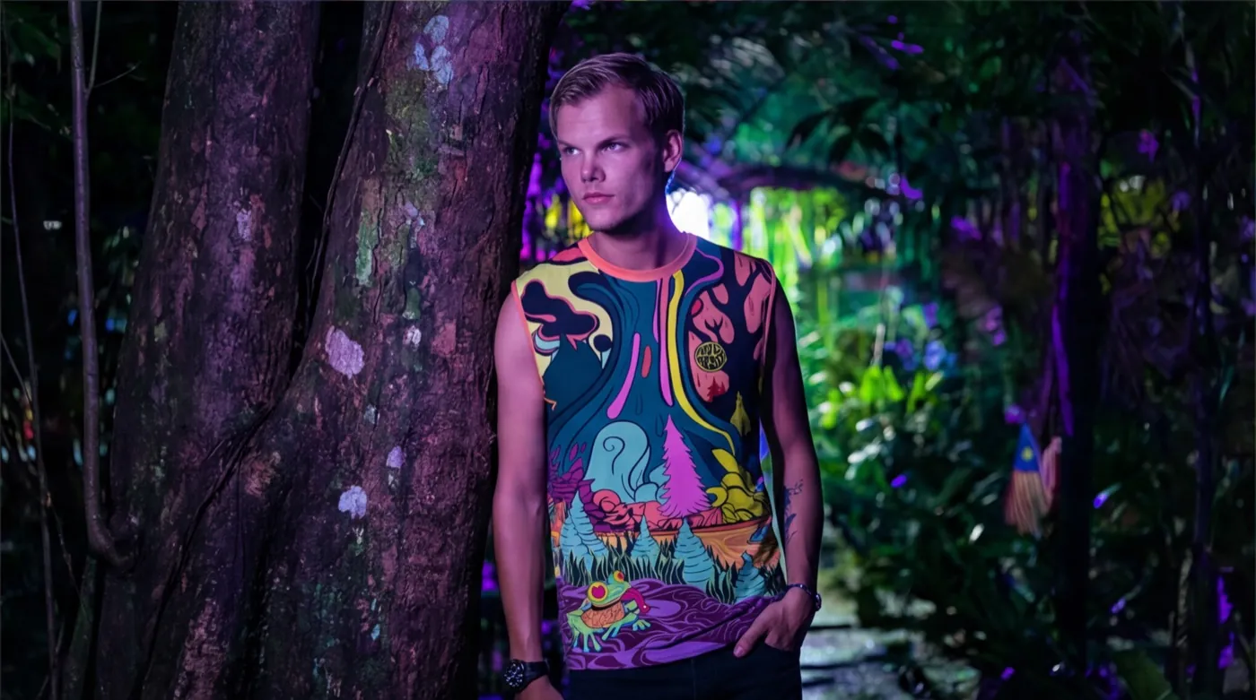 Wearing the Acid Valley tank on a forest trail